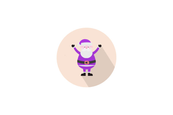 Christmas Icon Purple Santa Claus