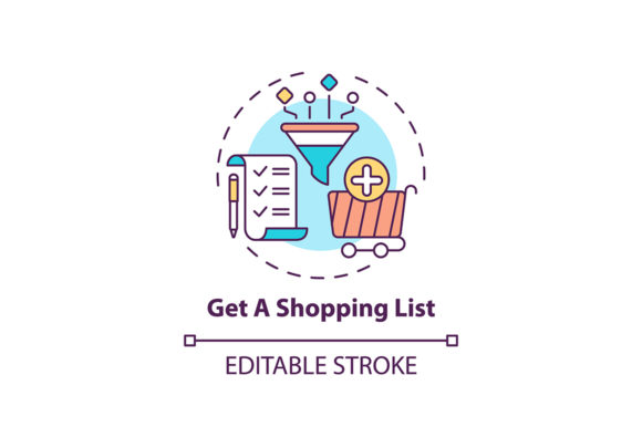 Creating Shopping List Concept Icon