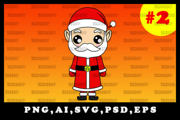 Cute Kawaii Santa Claus Illustration 02