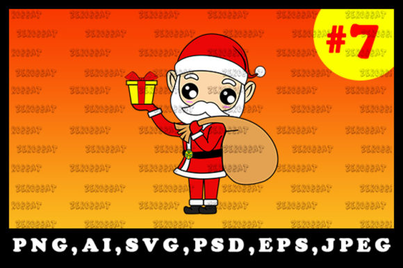 Cute Kawaii Santa Claus Illustration 07