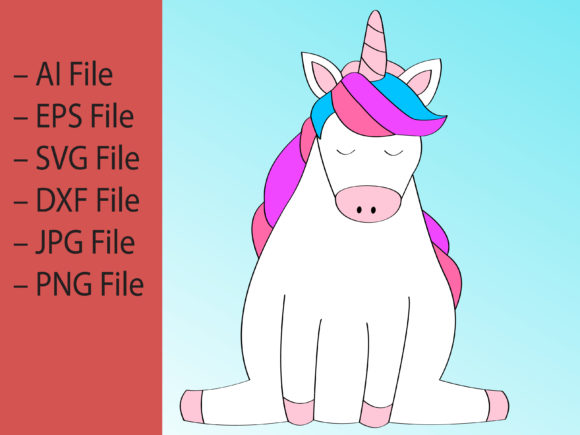 Cute Unicorn Vector Illustration