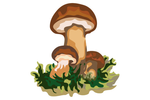 Deadly Brown Mushrooms with Grass 183