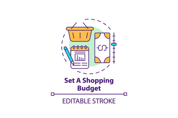 Setting Shopping Budget Concept Icon