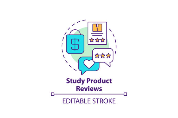 Studying Product Reviews Concept Icon