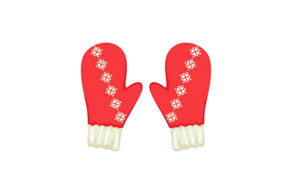 Sweet Red Gloves with Snow Illustration