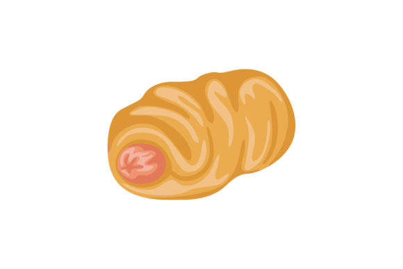 Yummy Bread with Sausage Illustration